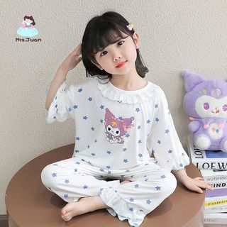 Bộ đồ ngủ Hello Kitty cho bé gái – Chất liệu lụa lạnh, mát, thiết kế dễ thương, thoải mái mùa hè