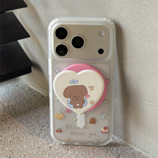 Ốp bảo vệ chân đế hình trái tim Cupid Puppy cho iPhone 11 12promax 13pro15pro 15promax 14 14promax 14pro 16 pro max 16 plus 17 17promax ốp lưng hai trong một