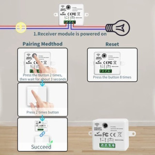 Công Tắc Điều Khiển Từ Xa RF 433MHz, Rơle Không Dây Cho Đèn Điện Thông Minh Tại Nhà