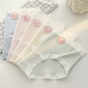 Thân thiện với da, thoáng khí, kháng khuẩn, Cotton nguyên chất, thiết kế liền mạch, cảm giác như không bị mòn, quần lót nữ co giãn.