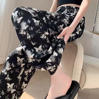Phong Cách Mỏng Lớn Mẹ Băng Co Giãn Cổ Mắt Cá Chân Chiều Dài Mùa Hè Co Giãn Quần Nữ Kích Thước Trung Niên Người Cao Tuổi Nữ Lụa Rời EOVD