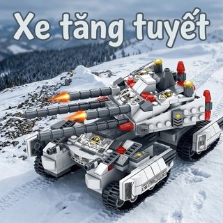ABS Quân Sự Xe Tăng Xây Dựng Đồ Chơi Theo Dõi Xe Mô Hình Giáo Dục STEM Bé Trai Quà Tặng