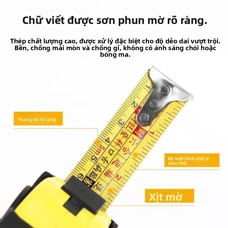 Thước Luban phong thủy thước sáng cửa âm dương đích thực rộng chống mài mòn chống rơi 5 mét 7 Mét 10 mét thước cuộn kiến trúc ANE6
