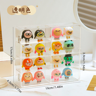Hộp lưu trữ viên dễ thương có cửa có thể xếp chồng lên nhau trong suốt Máy tính để bàn búp bê Mini Đồ trang trí lưu trữ Giá đỡ trưng bày