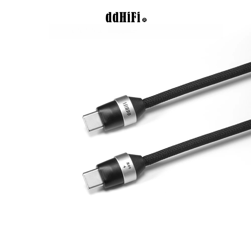 Cáp sạc nhanh DdHiFi DD PC02-Đen 60W PD, Cáp USB-C nhẹ có vỏ hợp kim nhôm, Chiều dài 40cm / 120cm