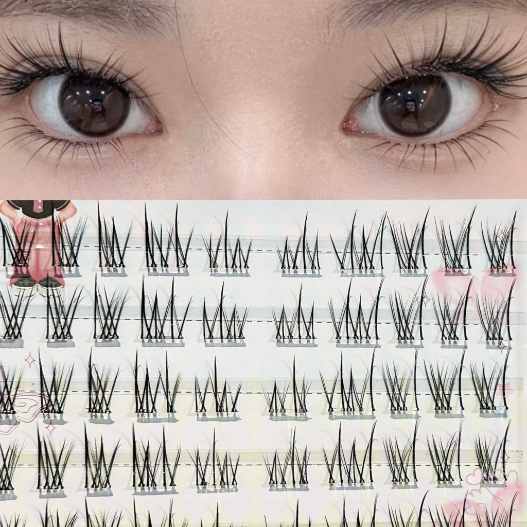 Lông mi giả tự nhiên 10-12mm Chiều dài hỗn hợp Dây trong suốt Hàng mi cá nhân để đeo hàng ngày Chụp ảnh hẹn hò