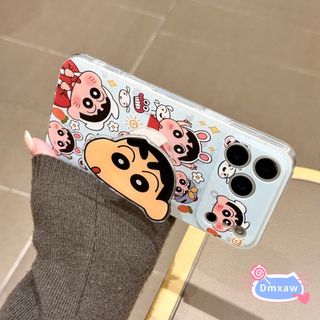 Ốp Điện Thoại Chân Đế Crayon Shin-chan Dễ Thương Cho Samsung Galaxy A07 A06 A05 A05s A04 A04s A04e A03 A03s A02 A02s F55 F23 F15 F12 F04 F02S C55 Vỏ Mềm Hoạt Hình Trong Suốt Có Dây Đeo