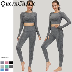 Bộ đồ yoga nữ gồm áo sơ mi tay dài và quần legging, phù hợp tập gym và chạy bộ (7 màu)