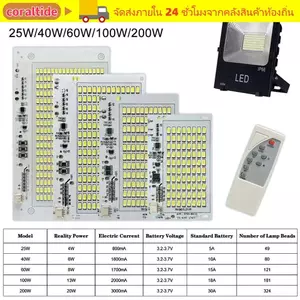 CORALTIDE 1 Bảng Điều Khiển Nguồn Sáng, Bảng Đèn LED Trắng Độ Sáng Cao, 25 / 40 / 60 / 100 / 250W Với Bộ Điều Khiển Từ Xa SMD5730 Đèn Pha Điều Khiển Từ Xa