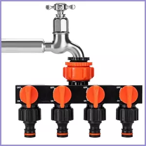 Bộ chia vòi 4 chiều Bộ chia vòi Spigot 4 chiều Điều khiển độc lập Đầu nối vòi Tưới nguồn cung cấp cho RV mueadsyvn