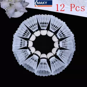 MAKY 12 Bóng Cầu Lông Nhựa Trắng - Phù Hợp Cho Các Hoạt Động Thể Thao