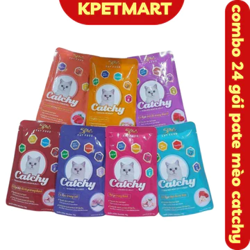 <KAG> Combo 24 Túi Pate Mèo Catchy 70g (24 x70g) - Thức ăn Hỗn Hợp Dinh Dưỡng Dạng Ướt Cho Mèo - Xốt Mèo - Pate Mèo
