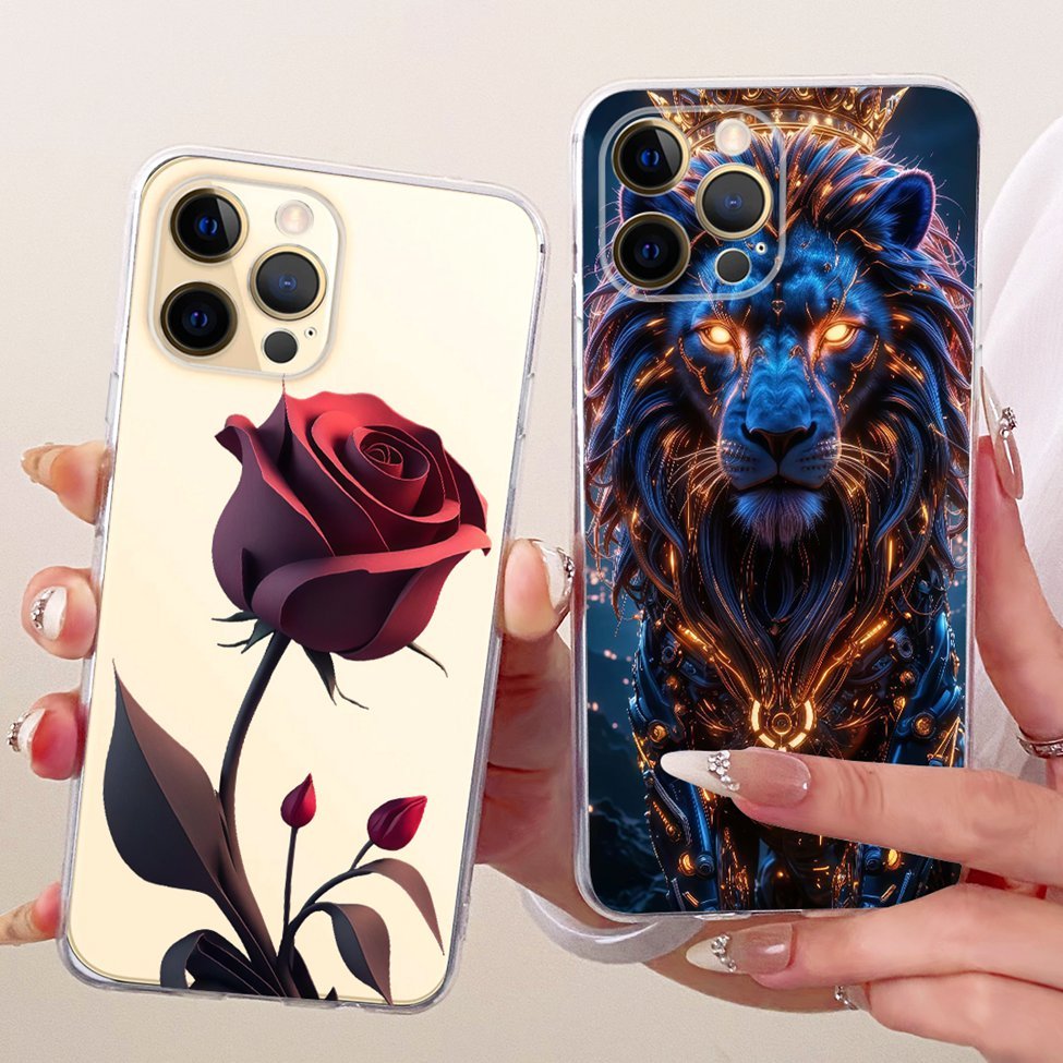 Ốp Lưng 6.7 '' Cho iPhone 12 Pro Max Trong Suốt Thời Trang Dễ Thương Vỏ Sơn Ngộ nghĩnh A2412 A2410 A2411 A2342