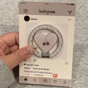 INS Sang Trọng Màu Xám Anh Đào Giá Đỡ Điện Thoại Từ Tính Có Gương Cho Ốp Nam Châm Và IPhone 13 15 16 17 Pro Max 14 Plus Có Thể Gập Lại Nhẫn Cầm Chân Đế