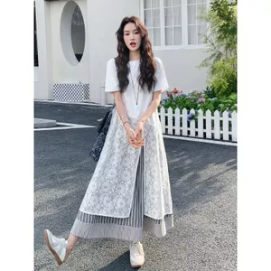 Váy thun nữ mùa hè, phong cách lười biếng dáng rộng, chất liệu mỏng nhẹ