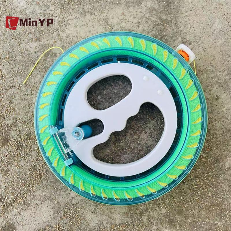 CMinYP 1 Cái 200 / 300 / 400M Diều Cuộn Bánh Xe Lửa Dây Tay Cầm Bay Dây Dụng Cụ Dây Ngoài Trời Tròn Màu Xanh Dương Cho Fying Diều Glory