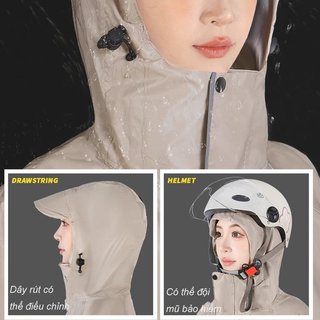 Xe Máy Poncho Oxford 420D Chống Thấm Nước và Thoáng Khí, Có Mũ Trùm Đầu Neon