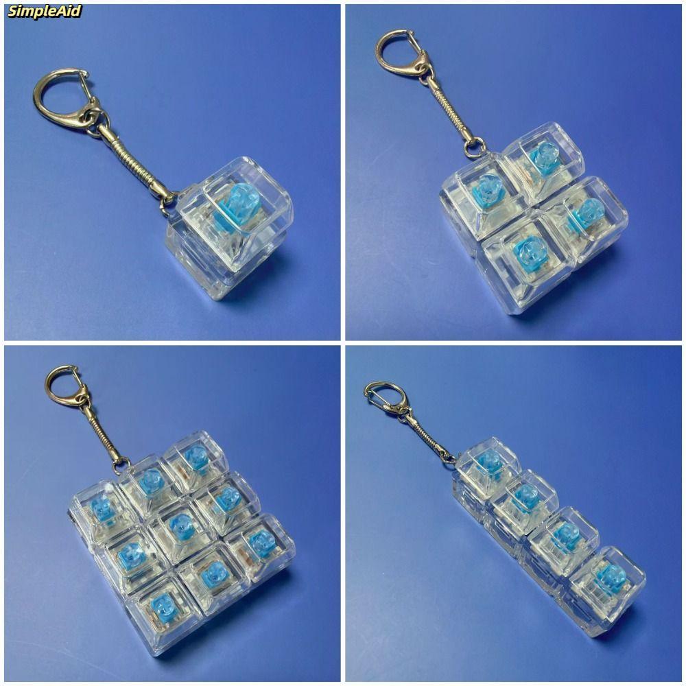 Bàn phím ngón tay SIMPLEAID, Tiện ích giảm căng thẳng Fidget Móc khóa, Thư giãn 4 / 5 phím Nút Keycap Pass The Time Pinch Toy Kids