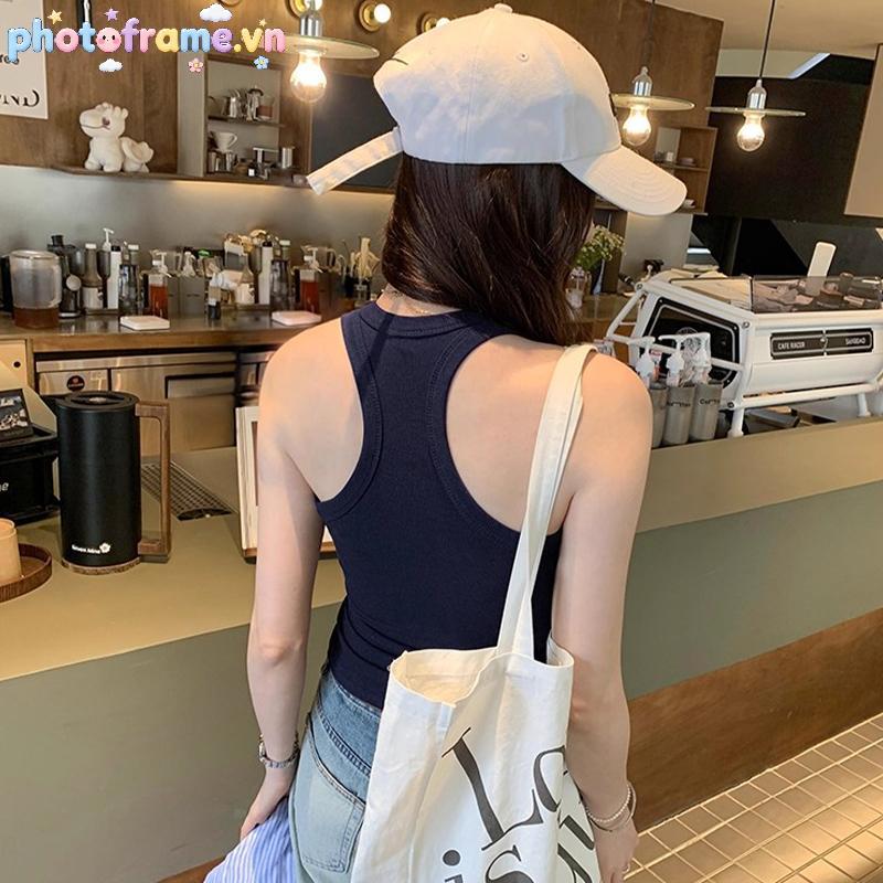 Áovest racerback không tay gợi cảm, màu trơn, có miếng lót ngực - Phù hợp cho các nàng năng động