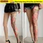Quần lót hoa mẫu đơn WOODNEST, Quần legging Hình xăm giả Quần in hình gợi cảm cho nữ, Vớ lưới phối cảnh mùa hè