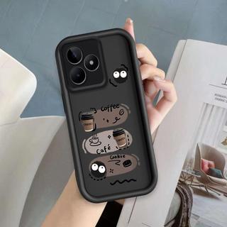 Ốp Lưng Cho Realme C53 C51 Note 50 C63 C61 Hoạt Hình Silicon Phụ Kiện Vỏ Điện Thoại Mềm TPU Đen Bóng Than Thiên Thần Mắt Chống Sốc Ốp Lưng