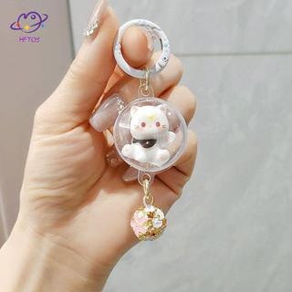 HFTOY 1 Mảnh Hộ Gia Đình Học Sinh Schoolbag Mặt Dây Chuyền Nhỏ Hình Chuông Ba Chiều Dễ Thương Mèo Chuông Gió Móc Khóa Phụ Kiện Túi Bé Gái ~