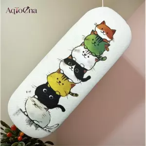 AqToCna 1 Cái Hộp Bảo Quản Kính Mát Thời Trang Và Tiện Lợi Dễ Thương Đầu Tròn Theo Chủ Đề Mèo Hộp Đựng Kính Áp tròng Để Bảo Quản Đơn AqToCna