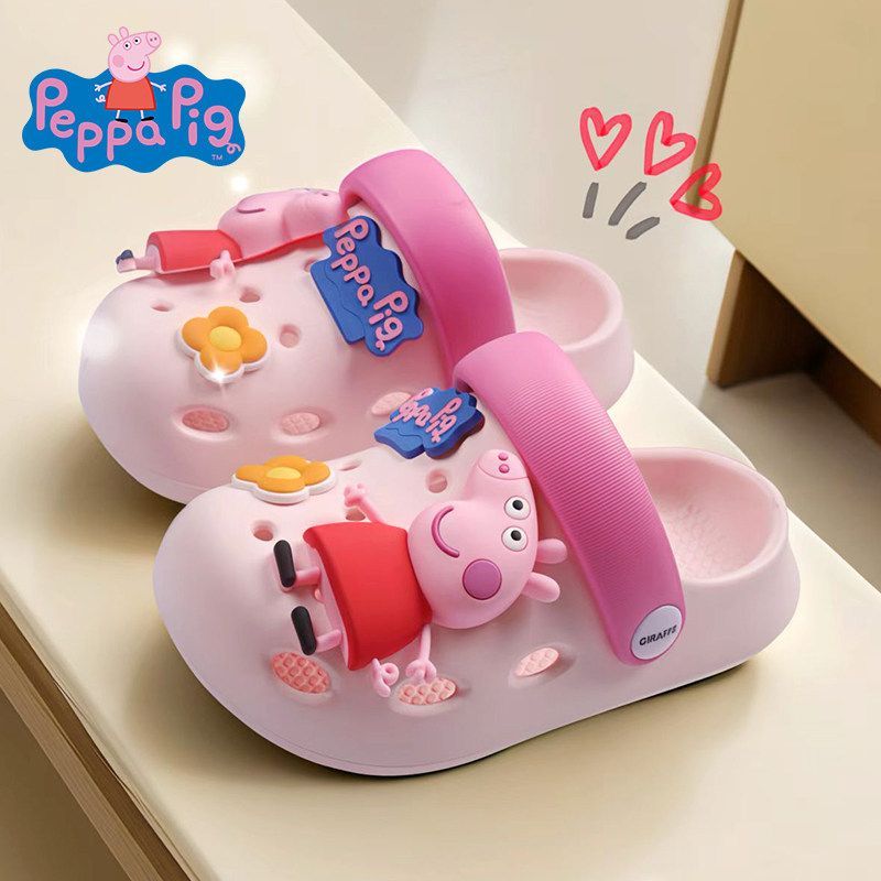 Size 20-31 Peppa Pig Hoạt Hình Trẻ Em Dép Bé Lỗ Giày Bé Trai Bé Gái Trang George Dép