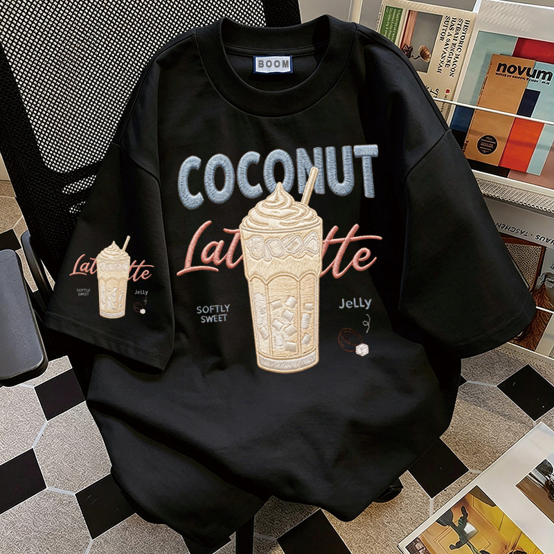 BOOM Áo thun nữ kiểu hàn quốc form rộng tay lỡ cổ tròn cotton Mát-Hè hot trend in cách dễ thương Áo phông form vừaV25