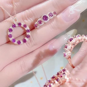 Mới Xuyên Biên Giới Ánh Sáng Phong Cách Sang Trọng Cao Cấp Cảm Giác Cung Điện Sáng Cao Giả Garnet Retro Đơn Giản Cùng Phong Cách Mở Nhẫn