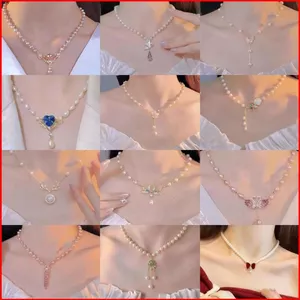 SY Thiết Kế Thời Trang Nhẹ Sang Trọng Không Phai Màu Vòng Cổ Ngọc Trai Đa Năng Thanh Lịch Xương Đòn Vòng Cổ Bán Chạy