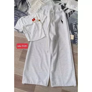 sét bộ quần dài da cá xám tiêu in ngựa +mix áo thun Croptop chữ độc lập tự do in ng ự c-thoitrangthuba
