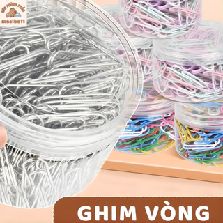 Ghim vòng kẹp giấy kim loại đa màu pastel văn phòng học sinh giữ giấy tờ gọn gàng tiện ích đẹp