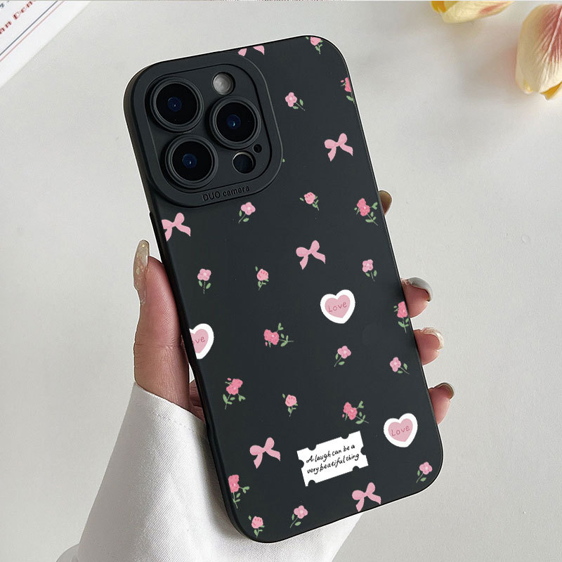 Ốp lưng iPhone, họa tiết nơ trái tim, ốp silicon bảo vệ camera - iP 7/8/X/XS/XR/11/12/13/14/15/16/17/Plus/Air/Pro/Max