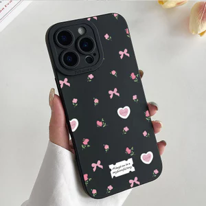 Ốp lưng iPhone, họa tiết nơ trái tim, ốp silicon bảo vệ camera - iP 7/8/X/XS/XR/11/12/13/14/15/16/17/Plus/Air/Pro/Max