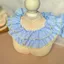Nhiều Màu Kẻ Sọc Răng Cho Chó Xếp Ly Ren DIY Yếm bjd Labu Rag Búp Bê Quần Áo Bàn Đèn Vòng Hoa Thú Cưng Tổ Phụ Kiện 5.7