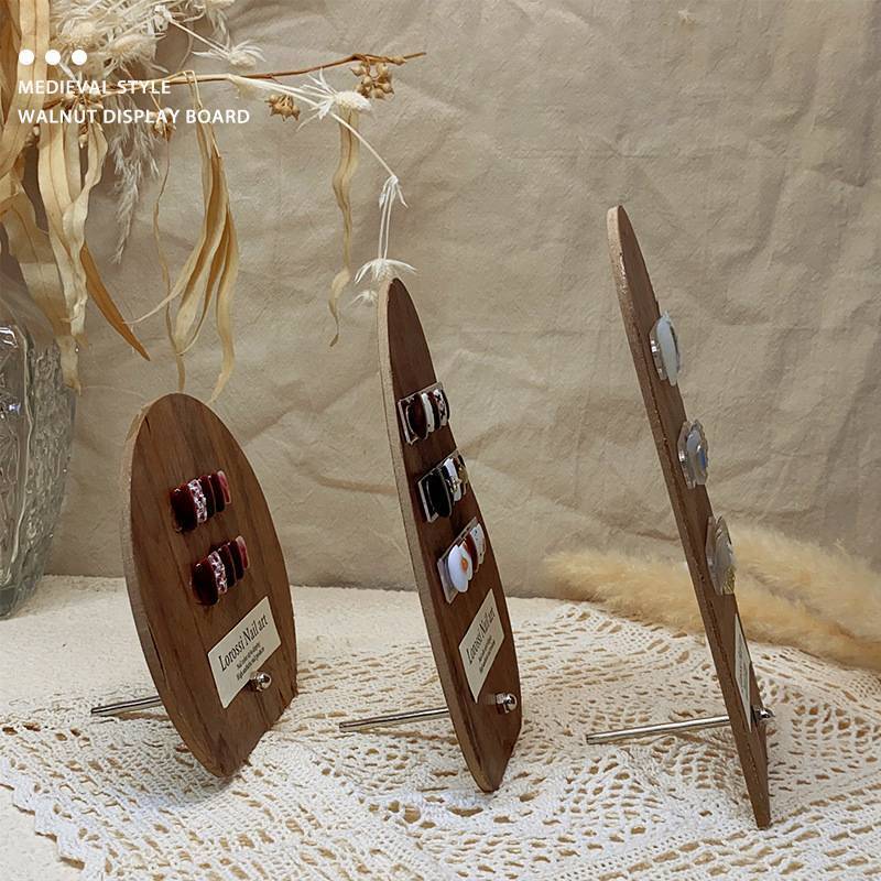 [Keepcheer] Phong cách cổ xưa Nail Art Color Board Bảng trưng bày quả óc chó Trang trí Mặc sơn móng tay Keo màu Thẻ làm móng tay Mẫu trưng bày Ra Mới