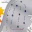 AqToCna Sản Xuất Bằng Tay Kính Dây Xích Cho Ánh Sáng Mùa Hè Ngọc Trai Sang Trọng Pha Lê Xanh Hải Quân Dây Treo Thời Trang Chống Mất Mắt AqToCna