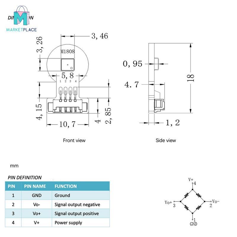 M1808 F070mV cho Cảm biến áp suất lốp kỹ thuật số cho máy bơm không khí / cho máy bơm áp suất lốp kỹ thuật số Máy nén áp suất A / C