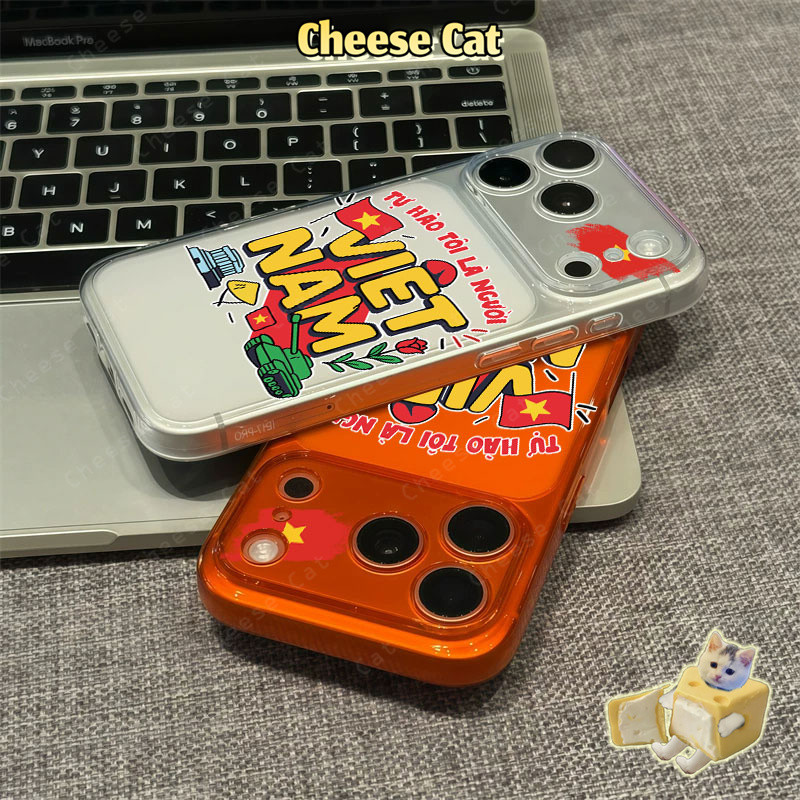 nét đẹp văn hóa việt nam Ốp Lưng Màu Cam Cho iPhone 17 Pro Max 13 12 11 15 16 Plus Xs XR Vỏ Bảo Vệ Ống Kính iPhone