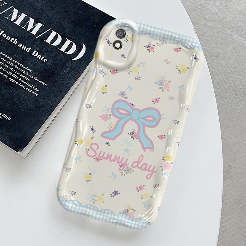 Vỏ Cho Redmi 9A Redmi 9i Phim Hoạt Hình Kem Nơ Cặp Đôi Mềm TPU 3D Sóng Silicon Vỏ Điện Thoại