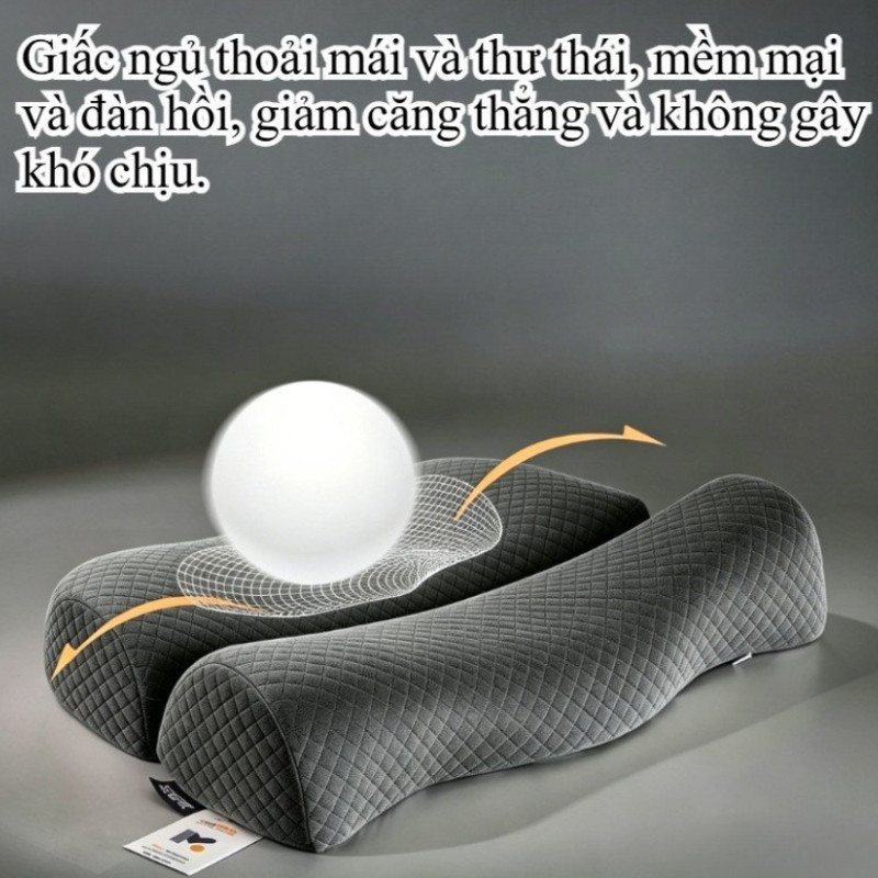 Gối công thái học, mềm mại và thoải mái, nâng đỡ cổ, ngăn ngừa thoái hóa đốt sống cổ và cải thiện giấc ngủ