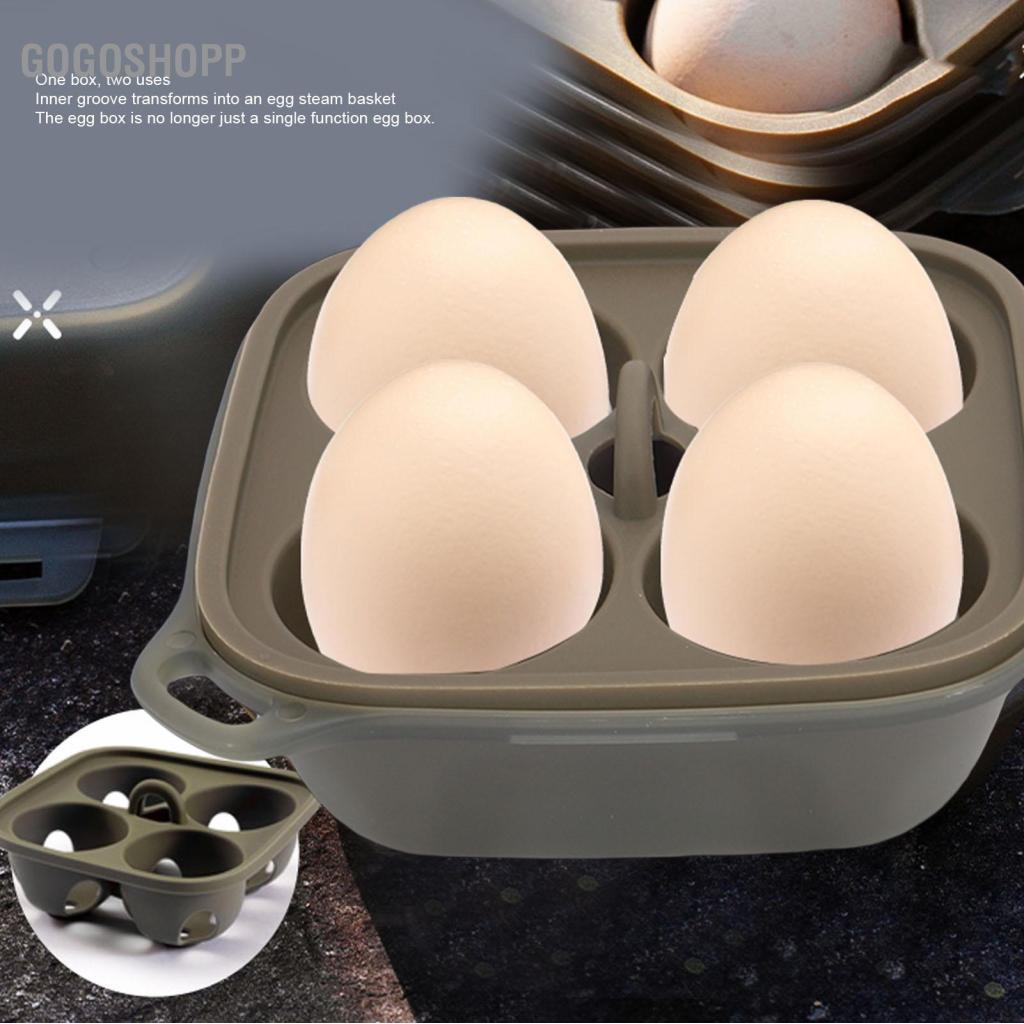 Gogoshopp Gogoshopp Asixxsix Hộp Đựng Trứng Cắm Trại Đa Năng PP Silicone 4 Lưới Hộp Đựng Di Động Chống Sốc Hộp Đựng Cho Dã Ngoại Du Lịch Ngoài Trời Du Lịch Nhà Bếp Tủ Lạnh