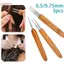 HFSHY 3 Cái 0.5 / 0.75MM Gỗ Móc Tóc Kim Dreadlos Bím Tóc Móc Đơn / Đôi / Ba Đầu Tóc Móc Kim VN
