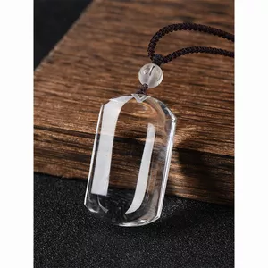 Tổng Hợp Trắng Pha Lê Mặt Dây Chuyền An Toàn Không Có Thẻ Nam Nữ Phong Cách Đá Thô Handmade Cặp Đôi Phong Cách Chữ