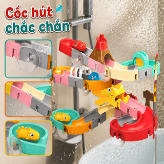 Bộ đồ chơi đường nước – Thanh trượt xoay 360°, dòng nước tuần hoàn, khối DIY lớn – Phát triển tư duy, nhựa an toàn