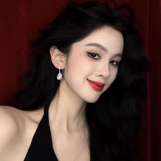 Bạc 925 Pháp Retro Giọt Nước Ngọc Trai Bông Tai Ánh Sáng Sang Trọng Cao Cấp Tính Khí Bông Tai Mặt Dây Chuyền Niche Bông Tai Nữ
