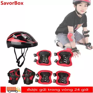 Mũ bảo hiểm đi xe đạp SAVORBOX, Miếng đệm khuỷu tay ván trượt có thể điều chỉnh bằng bọt, Thiết bị bảo vệ thời trang 4-12 tuổi cho trẻ em