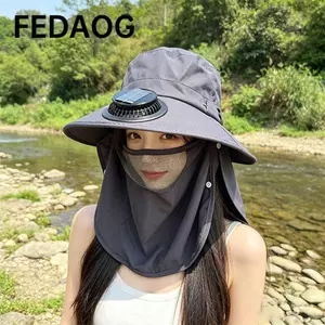 Mũ ngư dân FEDAOG, Chống nắng có nắp quạt, Mũ xô thoáng khí khô nhanh mùa hè