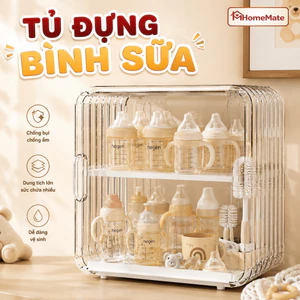 Tủ Đựng Bình Sữa Trong Suốt HomeMate Chống Bụi – Kệ Đựng Ly Cốc, Mỹ Phẩm, Tủ Trưng Bày Mô Hình Đa Năng